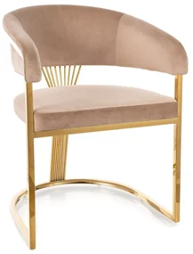 Jedálenská stolička Crown Velvet - béžová