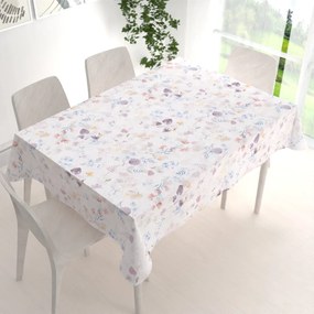 Biante Bavlnený obdĺžnikový obrus Sandra SA-290 Farebné lučne kvety na bielom 140x220 cm