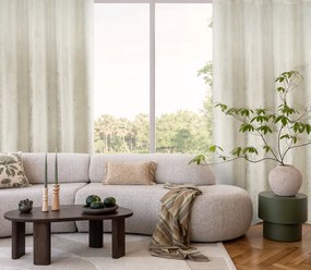 Dekorstudio Hotový zamatový záves DARA s lesklou potlačou – krémový, 140 × 250 cm