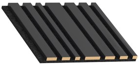 Acoustic Line Akustický obkladový panel, lamelové drevo, 300 × 300 × 28 mm, čierna