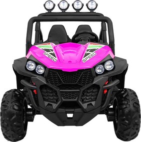 Ramiz Terénna veľká bugina pre deti Ružová + pohon 4x4 + diaľkové ovládanie + nosič batožiny + rádio MP3 + LED