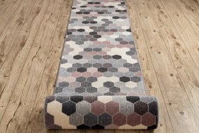 Behúň HEOS 78537 sivý / ružový / krém HEXAGON