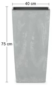 Vysoký plastový kvetináč DURS400E 40 cm - sivý betón