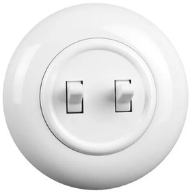 Elhard Vypínač Retro Klasik sériový č.5, biely - kompletný KL5205W