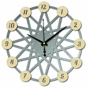 Sentop - Hodiny na stenu z preglejky farba prednej časti čísel Topoľ originál, zadná časť farba podľa výberu PR0344 i čierne