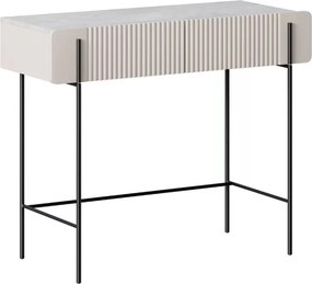 Toaletný stolík so zásuvkami Malmi 100 cm - kašmír / crema bianca / čierne nožičky