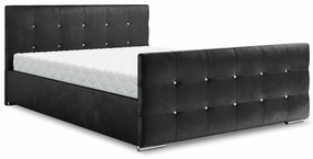 Manželská posteľ 140 cm Darrin (čierna) (s roštom a úložným priestorom). Vlastná spoľahlivá doprava až k Vám domov. 1046869