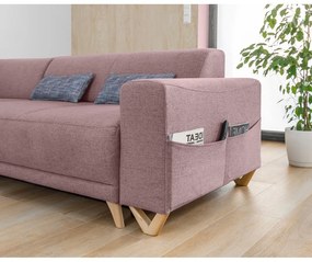 Ružová rozkladacia/s úložným priestorom rohová pohovka (ľavý roh/do L) Classy Sophie – Miuform