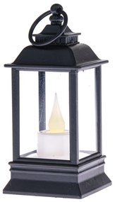 Lampáš s LED sviečkou Cremona čierna, 6 x 13 cm