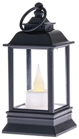 Lampáš s LED sviečkou Cremona čierna, 6 x 13 cm