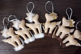 Ručne šité vianočné ozdoby Srnky mix