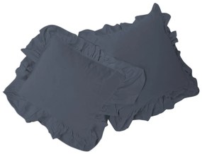 DEKORAČNÉ OBLIEČKY NA VANKÚŠ STONEWASHED SADA 2 KS 40X40 CM SIVÁ