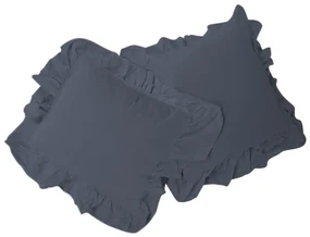 DEKORAČNÉ OBLIEČKY NA VANKÚŠ STONEWASHED SADA 2 KS 40X40 CM SIVÁ