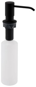 Matne čierny plastový zápustný dávkovač mydla 350 ml – Sapho