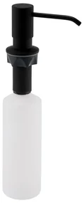 Matne čierny plastový zápustný dávkovač mydla 350 ml – Sapho