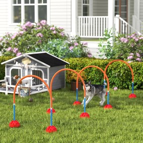 PawHut Agility Set pre psov - 4-dielna výbava na agility s nastaviteľnými dverami a taškou na prenášanie | Aosom