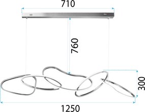 Toolight Toolight, LED stropné svietidlo 60W APP1054-CP, zlatá, OSW-08882