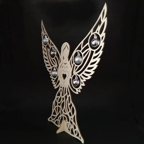AMADEA Drevený 3D anjel s guličkami, 48x40 cm