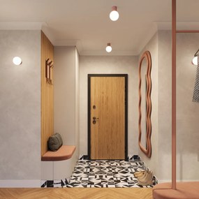 Stropné svietidlo Halo, 1x biele sklenené tienidlo, br