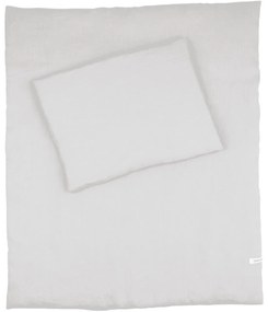 Lněná sada do postýlek s výplní světle šedá 50x65 cm