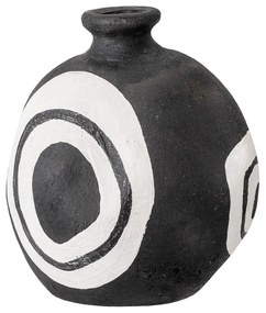 Čierna dekoratívna váza z terakoty Bloomingville Mika, výška 14 cm