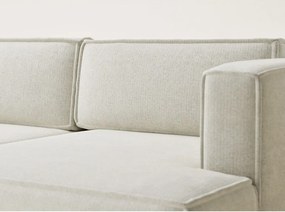 Krémovobiela ženilková rozkladacia/s úložným priestorom rohová pohovka (pravý roh/s leňoškou) Velto – Maison de Rêve