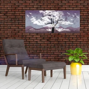 Obraz - Strom v oblakoch (120x50 cm)