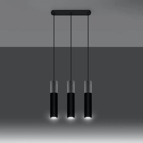 Sollux Lighting Závesné svietidlo BORGIO 3L čierne