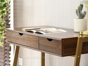 PC stolík Land (orech + zlatá). Vlastná spoľahlivá doprava až k Vám domov. 1109778