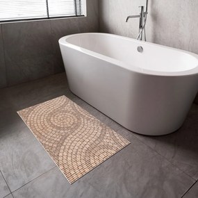 Kúpeľňová penová rohož / predložka PRO-003 Hnedá mozaika - metráž šírka 65 cm
