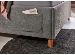 Sivá čalúnená detská posteľ s úložným priestorom s roštom 140x200 cm Fun – Meise Möbel