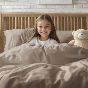 Detské bavlnené posteľné obliečky do postieľky Moni MO-081 Latte béžové Do postieľky 90x140 a 40x60 cm