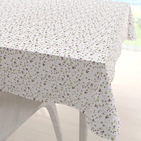 Biante Bavlnený štvorcový obrus Sandra SA-004 Fialové ružičky 140x140 cm