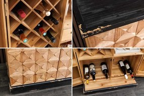 Dizajnová barová skrinka Winebar 122 cm borovica
