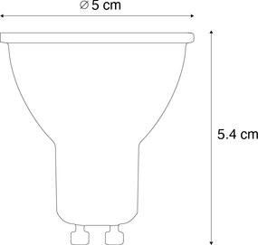 Sada 5 stmievateľných LED žiaroviek GU10 50 mm v Kelvinoch, číra, 4,5 W, 345 lm, 2000 – 2700 K