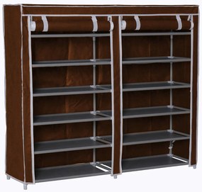 Mobilná skrinka na topánky, 4 farby- hnedá