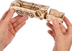 Ugears 3D mechanické puzzle Mini lokomotíva 172 ks