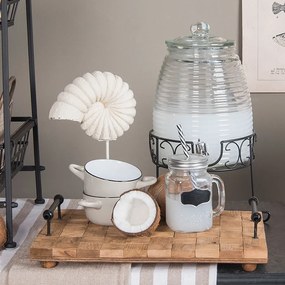Drevený podnos s kovovými rukojet'mi - 49*36*8 cm