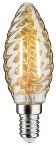 Sviečková LED E14 4,7 W zlatá točená stmievateľná
