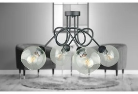 Prisadený luster EVIE 4xE27/60W/230V antracit/číra