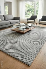 Dekorstudio Moderný koberec s geometrickým vzorom VENUS BOHO1 – oceľovosivý Rozmer koberca: 120x170cm