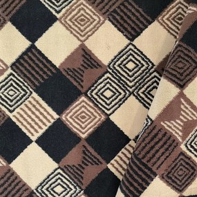 DY Hnedý koberec s geometrickým vzorom Alfa 17 Rozmer: 40x60 cm