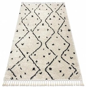 Kusový koberec Shaggy Tetuan krémový 80x200cm