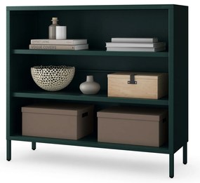 Nízky policový regál LUCA, 1000 x 900 x 350 mm, Modern: fľaškovo zelená farba