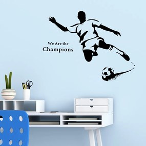 Veselá Stena Samolepka na stenu na stenu Futbalista Farba: černá