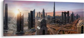 Obraz - Panorama Dubaja (120x50 cm)