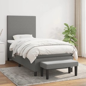Boxspring posteľ s matracom tmavosivá 90x200 cm látka 3136406