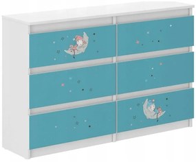 Detská komoda s motívom nočnej oblohy 77x30x120 cm