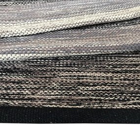 Čierno-sivý bavlnený koberec Webtappeti Happy, 55 x 180 cm