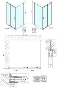 Polysan Polysan, Easy Line obdĺžniková sprchová zástena 1300x1000mm L/P varianta, EL1315EL3415
